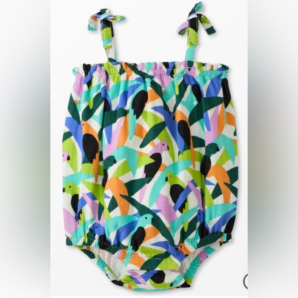 Hanna Andersson Colorful Bird Print Baby Romper
